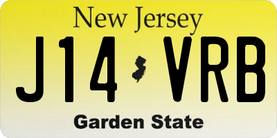 NJ license plate J14VRB