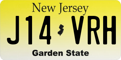 NJ license plate J14VRH