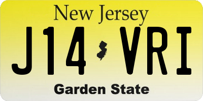 NJ license plate J14VRI