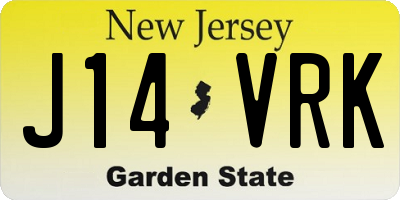 NJ license plate J14VRK