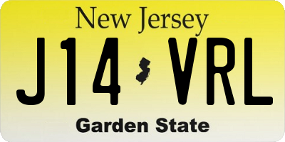 NJ license plate J14VRL