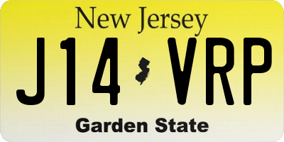 NJ license plate J14VRP