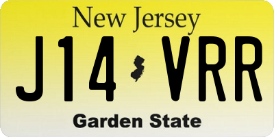 NJ license plate J14VRR