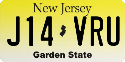 NJ license plate J14VRU