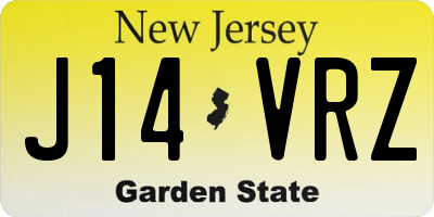 NJ license plate J14VRZ