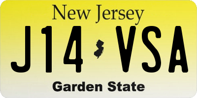NJ license plate J14VSA