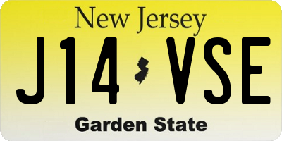 NJ license plate J14VSE