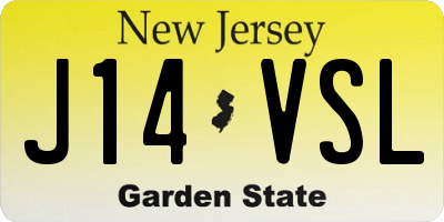 NJ license plate J14VSL