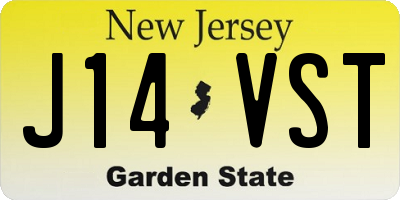 NJ license plate J14VST