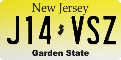 NJ license plate J14VSZ