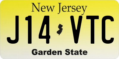 NJ license plate J14VTC