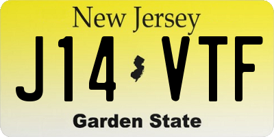 NJ license plate J14VTF