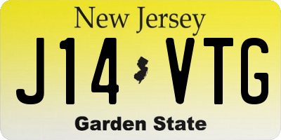 NJ license plate J14VTG