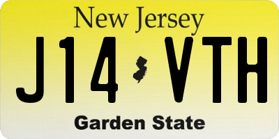 NJ license plate J14VTH