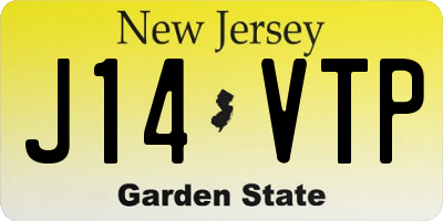 NJ license plate J14VTP