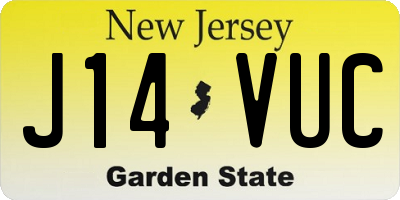 NJ license plate J14VUC