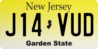NJ license plate J14VUD