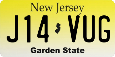 NJ license plate J14VUG