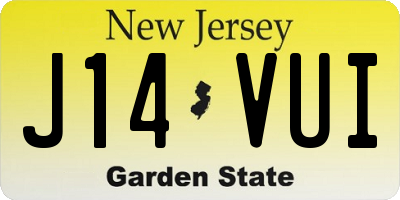 NJ license plate J14VUI