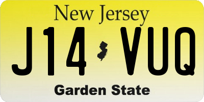 NJ license plate J14VUQ