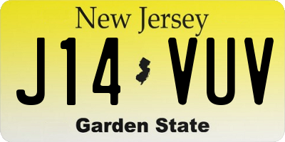 NJ license plate J14VUV