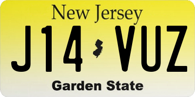 NJ license plate J14VUZ