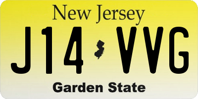 NJ license plate J14VVG
