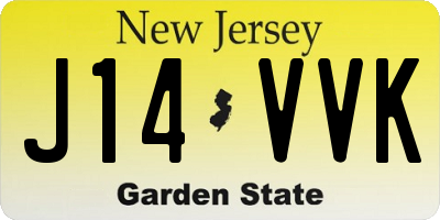 NJ license plate J14VVK