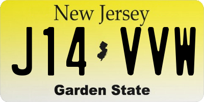 NJ license plate J14VVW