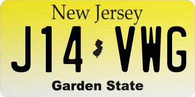 NJ license plate J14VWG