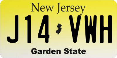NJ license plate J14VWH