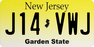 NJ license plate J14VWJ