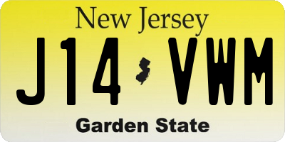 NJ license plate J14VWM