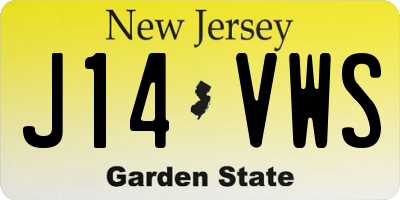 NJ license plate J14VWS