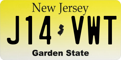 NJ license plate J14VWT