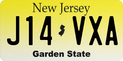 NJ license plate J14VXA