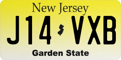 NJ license plate J14VXB