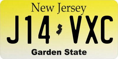 NJ license plate J14VXC