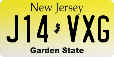 NJ license plate J14VXG