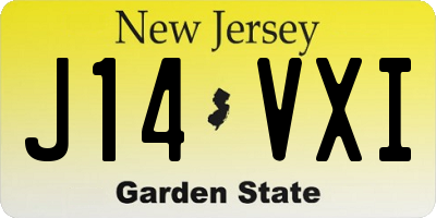 NJ license plate J14VXI