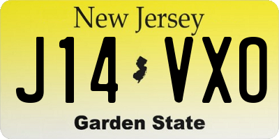 NJ license plate J14VXO