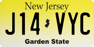 NJ license plate J14VYC