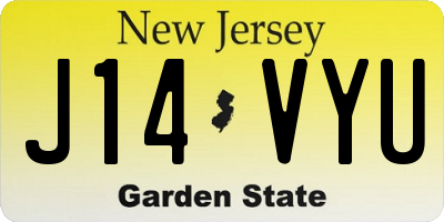 NJ license plate J14VYU