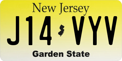 NJ license plate J14VYV