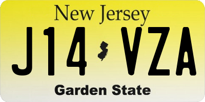 NJ license plate J14VZA