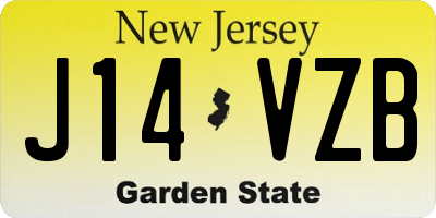 NJ license plate J14VZB