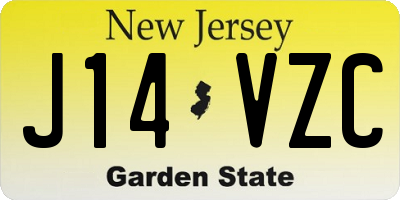 NJ license plate J14VZC