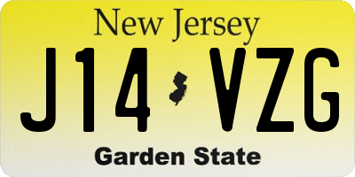NJ license plate J14VZG