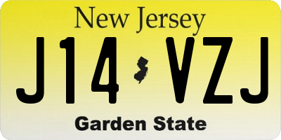 NJ license plate J14VZJ