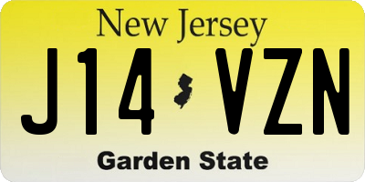 NJ license plate J14VZN